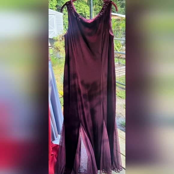 Coldwater Creek Dresses & Skirts - Elegant Burgundy Velvet Maxi Dress Size 18
